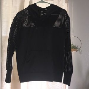 Women’s black mesh hoodie